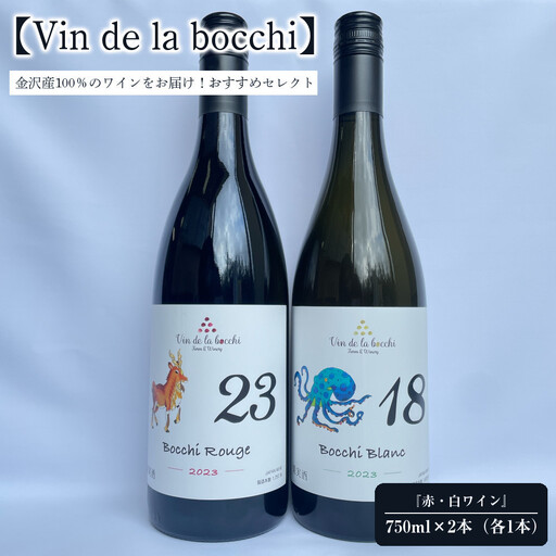 【Vin de la bocchi】金沢産100％のワインをお届け！おすすめセレクト『赤・白ワイン』750ml×2本