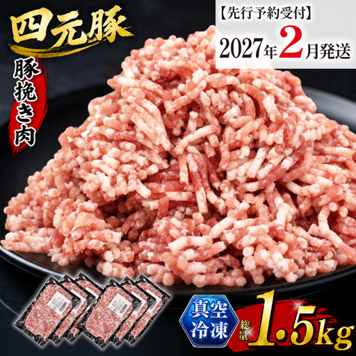 【2027年2月発送】数量限定！国産豚肉 細挽き ひき肉1.5kg（250g×6）｜小分け 真空パック「ありすぽーく」