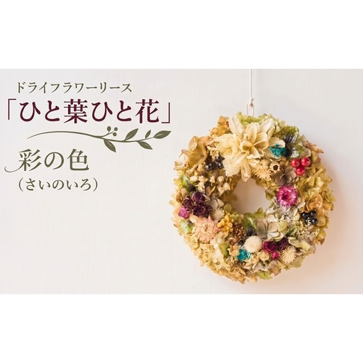 ドライフラワーリース「ひと葉ひと花」彩の色 さいのいろ ドライフラワー リース インテリア ナチュラル 花 フラワー ギフト プレゼント