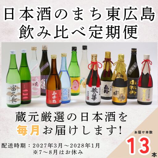【定期便】東広島日本酒飲み比べ定期便