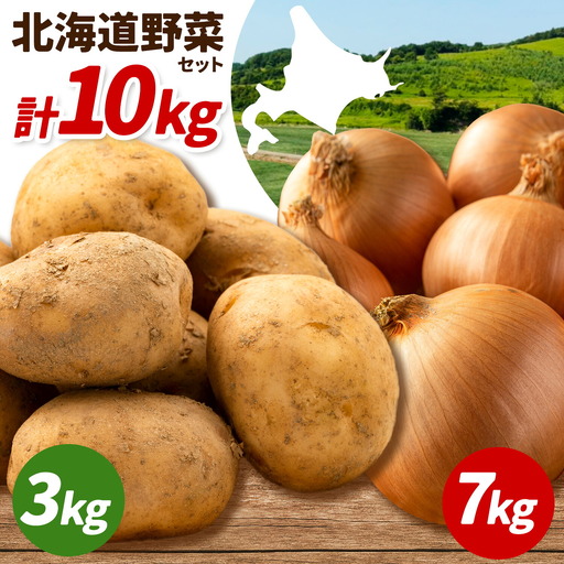 野菜 北海道野菜 じゃがいも 3kg 玉ねぎ 7kg 計10kg B&T TRADING株式会社