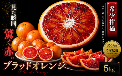 ＜深紅の一果 愛媛県産ブラッドオレンジ 合計約5kg＞『2027年2月中旬～4月上旬迄に順次出荷予定』 訳あり ミカン 蜜柑 ご家庭用 果汁 果物 くだもの フルーツ オレンジ 柑橘 人気柑橘 特産品 極尽道 愛媛県 西予市 【常温】OKS0022