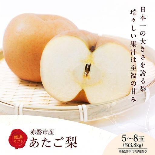 梨 2027年 先行予約 あたご梨 5～8玉 約3.8kg 化粧箱 岡山県 赤磐市産 果物 フルーツ