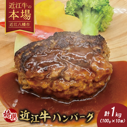 近江牛特選ハンバーグ1㎏（100g×10個）【H019W】