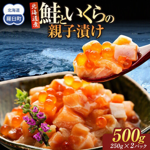 [2026年11月発送]北海道産 鮭といくらの親子漬け 500g (250g × 2パック) 小分け 国産 北海道 羅臼 サケ さけ シャケ しゃけ イクラ 魚卵 鮭卵 醤油漬け しょうゆ漬け 親子丼 海鮮丼 ご飯のお供 おかず おつまみ 一人暮らし おすそわけ 魚介類 生産者 支援 応援