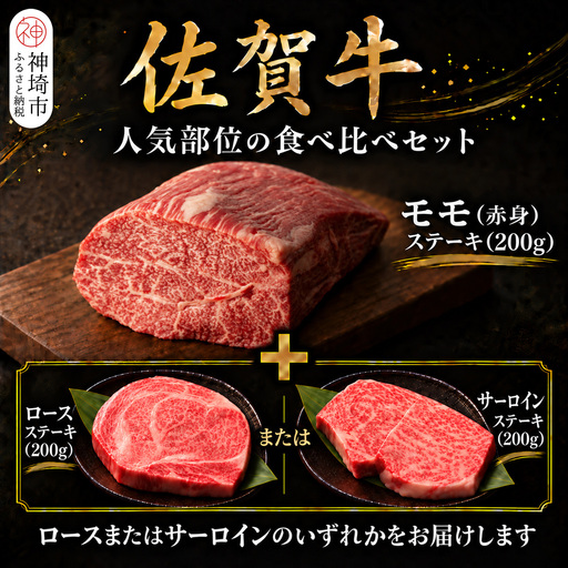 佐賀牛ステーキセット(モモ・ロース又はサーロイン 計4枚) (H106239)