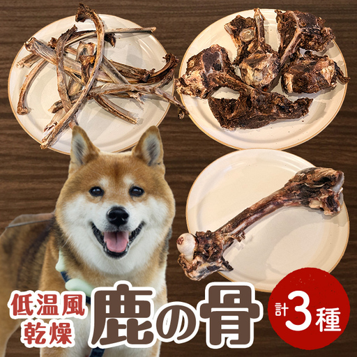 [愛犬用]低温風乾燥 鹿の骨 (3種) ペット 犬 ペット用おやつ 犬のおやつ ペットフード 鹿骨 デンタルケア 低アレルギー 大腿骨 背骨 助骨 [Cafe Doggies][ms02-06]