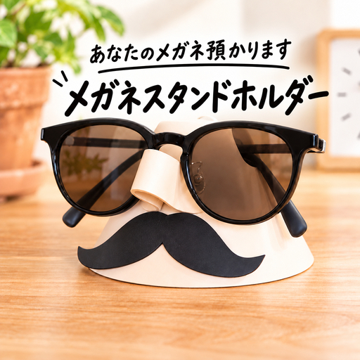 口髭の紳士のメガネスタンドホルダー