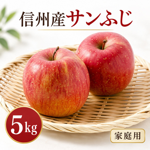 サンふじ5kg 家庭用 訳アリ りんご 信州 上田 リンゴ 果物