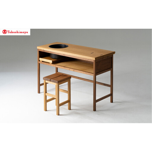[高島屋選定品][キグミデザイン&クラフト]立札棚(椅子・丸炉付)