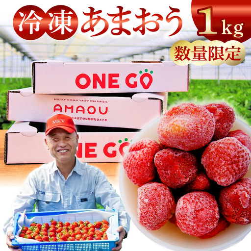 [数量限定]福岡県産あまおう(冷凍1kg)特別栽培_数量限定 急速冷凍 いちご あまおう 1kg 冷凍 3Dフリーザー 長期保存可能 国産 サクサク シャーベット フルーツ デザート フレッシュ 果物 便利 安心 長持ち 保存料不使用 無香料 無加糖 エコファーマー GAP認定 福岡県 久留米市 送料無料 〔Fi203〕