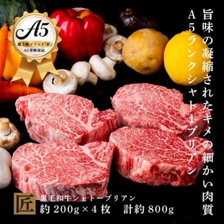おやま和牛 A5 極 シャトーブリアン 約200g×4枚[配送不可地域:離島]