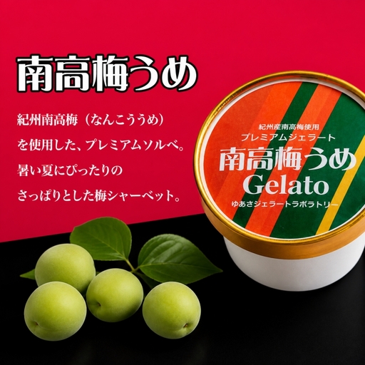 プレミアムジェラート 南高梅うめソルベ12個セット アイスクリームセット 100mlカップ ゆあさジェラートラボラトリー【ntb700-06】