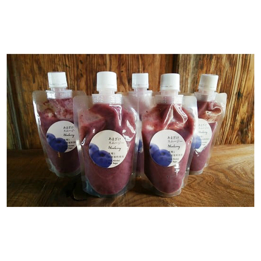 あまざけスムージー(ブルーベリー)[甘酒 飲料 スムージー 130g×5個 あまざけ ブルーベリー 酒 ノンアルコール 砂糖不使用 もち米 パウチ 島根県 大田市]