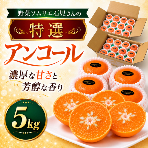 アンコール 5kg 特選 甘い 柑橘 2027年発送 先行予約 / 野菜ソムリエ石児さんの「アンコール 5kg(2.5kg×2箱)」[103-022]