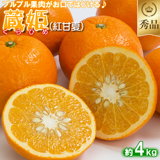 蔵姫 くらひめ (紅甘夏) 秀品 約4kg【今村農園】 果物 期間限定 数量限定 九州 大分県 ＜107-032＞