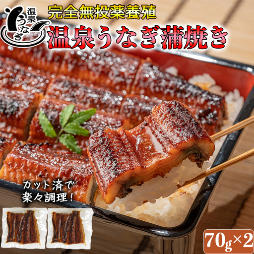 国産 温泉うなぎ 蒲焼 カット 70g×2[大分水産] うなぎ 完全無投薬 九州 大分県 うな丼 うな重 冷凍 鰻 ギフト 受賞 食べきり 個包装 小分け スタミナ 夏バテ [104-001]