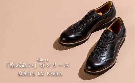 カジュアルシューズ 鹿革 ブラック カジュアルシューズ 25.0cm