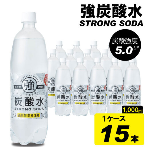 強炭酸水 1L×15本 炭酸 飲料 A060-007