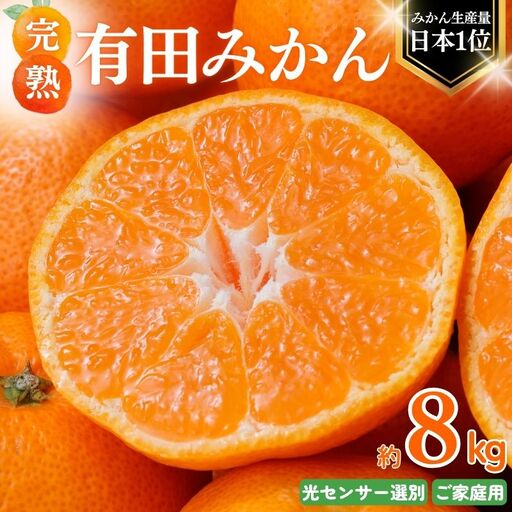【12月発送】みかん 有田みかん 約8kg＋150g ご家庭用【nuk100-12C】