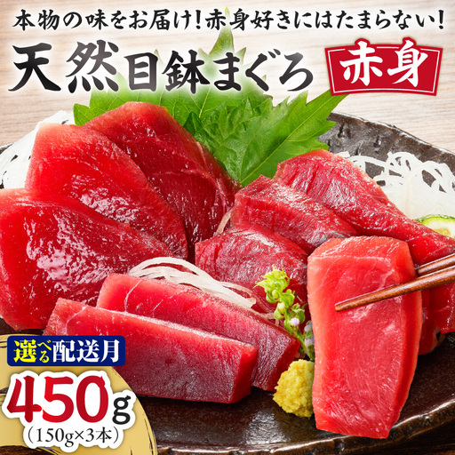 ＜選べる配送月＞本物 の 味をお届け ！ 赤身好きにはたまらない ！ 天然 目鉢まぐろ 赤身 3柵 M005-010 冷凍 マグロ