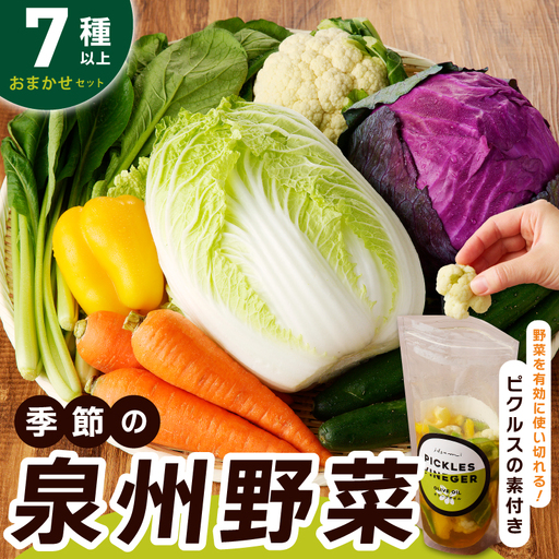 季節の泉州野菜 7種 おまかせセット ピクルスの素 1袋付き