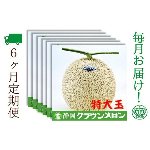 【6ヶ月定期便】クラウンメロン（白等級）特大玉　1玉入 果物類 メロン青肉 
