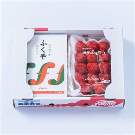 【12月上旬より順次発送】博多名物「あまおう」＆ふくや「味の明太子」(大)(大野城市)_果物・フルーツ いちご  イチゴ 苺  魚介・海産物 明太子  めんたいこ_【配送不可地域：離島】【1102518】