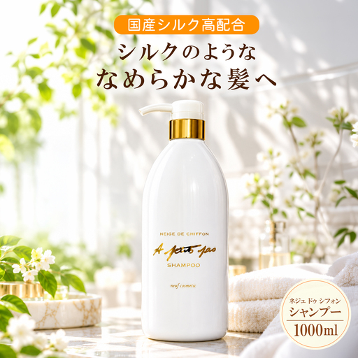 ネジュ・ドゥ・シフォン・シャンプー 1000ml 天然素材 ヘアケア商品 (シルクを化粧料とする国際特許取得) S23