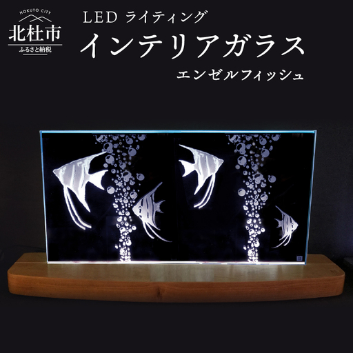ＬＥＤライティング　インテリアガラス「エンゼルフィッシュ」 [h011]