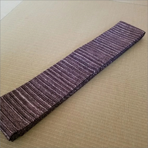 丹後の藤布 角帯「藤に和紙(小豆)」