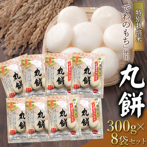 特別栽培米でわのもち 丸餅 300g×8袋 【令和8年産】 鶴岡協同ファーム