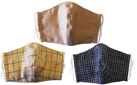 [数量限定]「伝統的工芸品」伊那紬(マスク) 織物 ファッション小物 タイプA