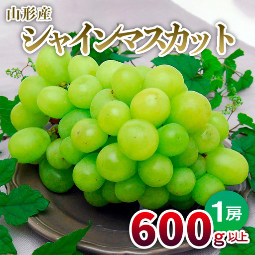 山形の大粒シャインマスカット 1房(600g以上)【令和8年産先行予約】FU22-798 くだもの 果物 フルーツ 山形 山形県 山形市 2026年産
