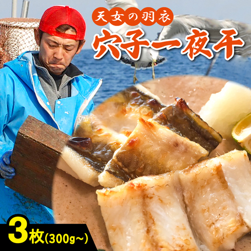 穴子 一夜干 3枚 300g以上【穴子 国産 合計300g以上 穴子干物 3枚 魚介類 魚 あなご アナゴ 干物 食べ切りサイズ 無添加 天日塩 新鮮 冷凍 真空パック 贈答 ギフト 父の日 母の日】