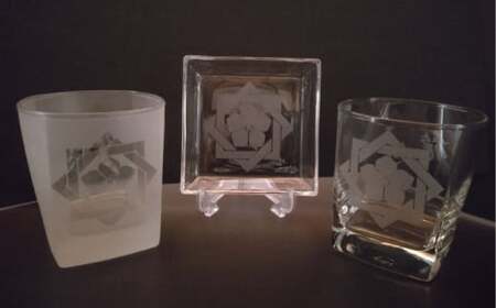 坂本龍馬 家紋グラスセット(1)[コップ 食器 日用品 ガラス 竜馬 ギフト 人気]