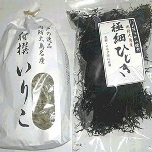 [周防大島産]ダシ用特選いりこと寒ひじきのセット