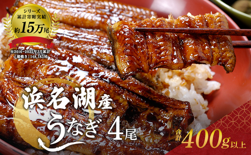 うなぎ 蒲焼き 4本 100g×4 浜名湖産 鰻 蒲焼 うなぎ