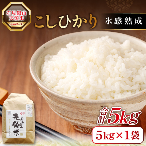 石見銀山天領米(氷感熟成エコロジー米こしひかり)5kg[コシヒカリ 5kg 島根県産 大田市産 米 エコロジー米 氷感熟成 減農薬 減化学肥料]