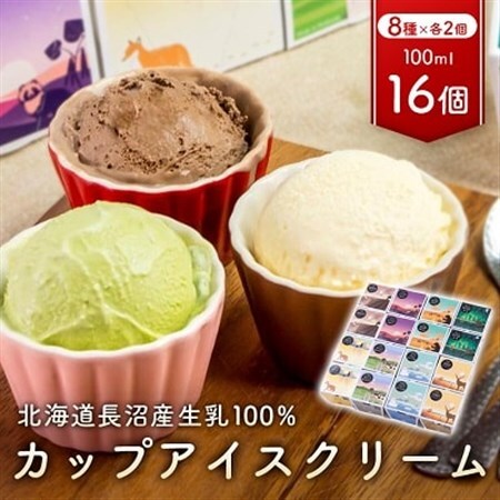 カップアイスクリーム　16個セット(8種各2個ずつ)_菓子・スイーツ アイス・ジェラート  _【配送不可地域：離島】【1209864】