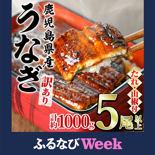 [ふるなびWEEK対象][訳あり]東串良町 うなぎ 蒲焼 (無頭)(5尾以上・計約1kg・タレ、山椒付) 高級 ウナギ 鰻 国産 たれ 鹿児島 ふるさと 人気[アクアおおすみ][0244366a]