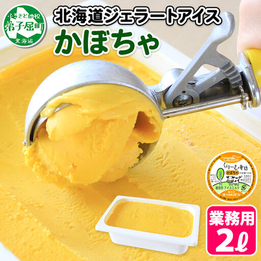 アイスクリーム かぼちゃ ジェラート カボチャ 業務用 2リットル 2L 南瓜 アイス 大容量 手作り 北海道 弟子屈町 611