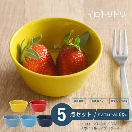 【波佐見焼】natural69 イロトリドリボウルM 5色セット 食器 皿 [QA53] 波佐見焼