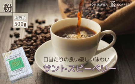 [粉]サントスピーベリー500g 自家焙煎コーヒー豆専門店とみかわ 富山 魚津