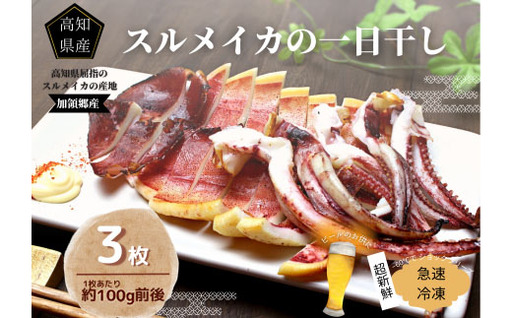 イカの一日干し3枚 スルメイカ [カネアリ水産]