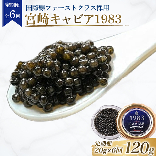 【定期便：全6回】【国際線ファーストクラス採用】宮崎キャビア1983（20g×6回）