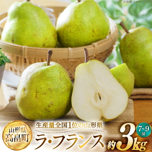 【期間限定発送】 ラ・フランス 高畠町産 ラ・フランス 7～9玉 約 3kg