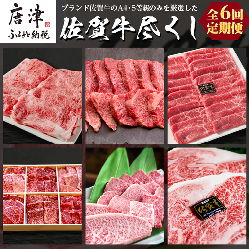 「定期便全6回」 佐賀牛づくし 寄附翌月から発送 (合計2.7kg)