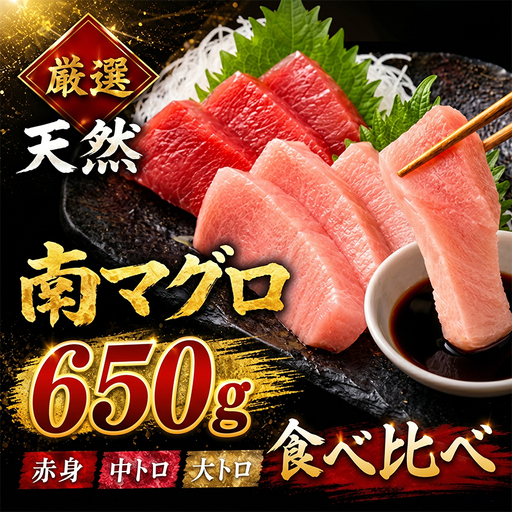 天然南マグロ 赤身中トロ大トロ 約650g マグロ