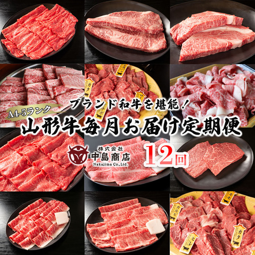 【定期便12回】ブランド和牛を堪能！！山形牛毎月お届け定期便 FY20-776